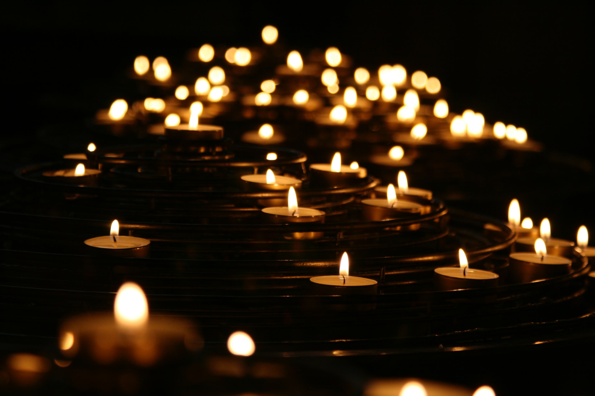 Burning candles at church