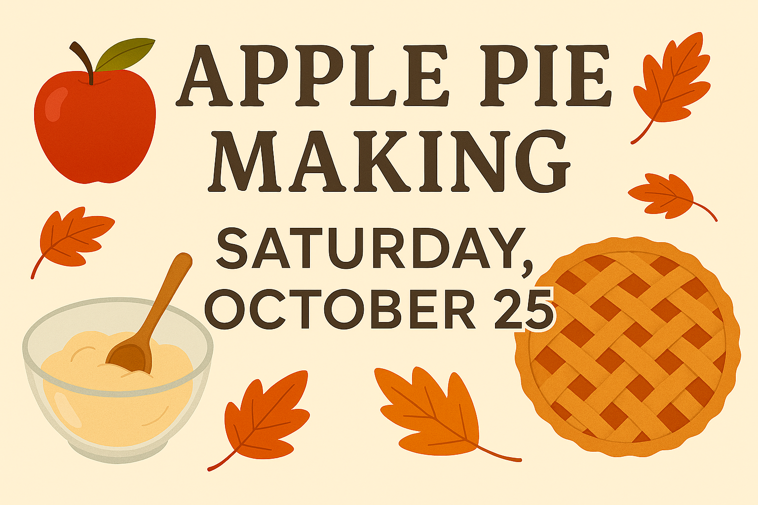 An advertisement about Apple pie making