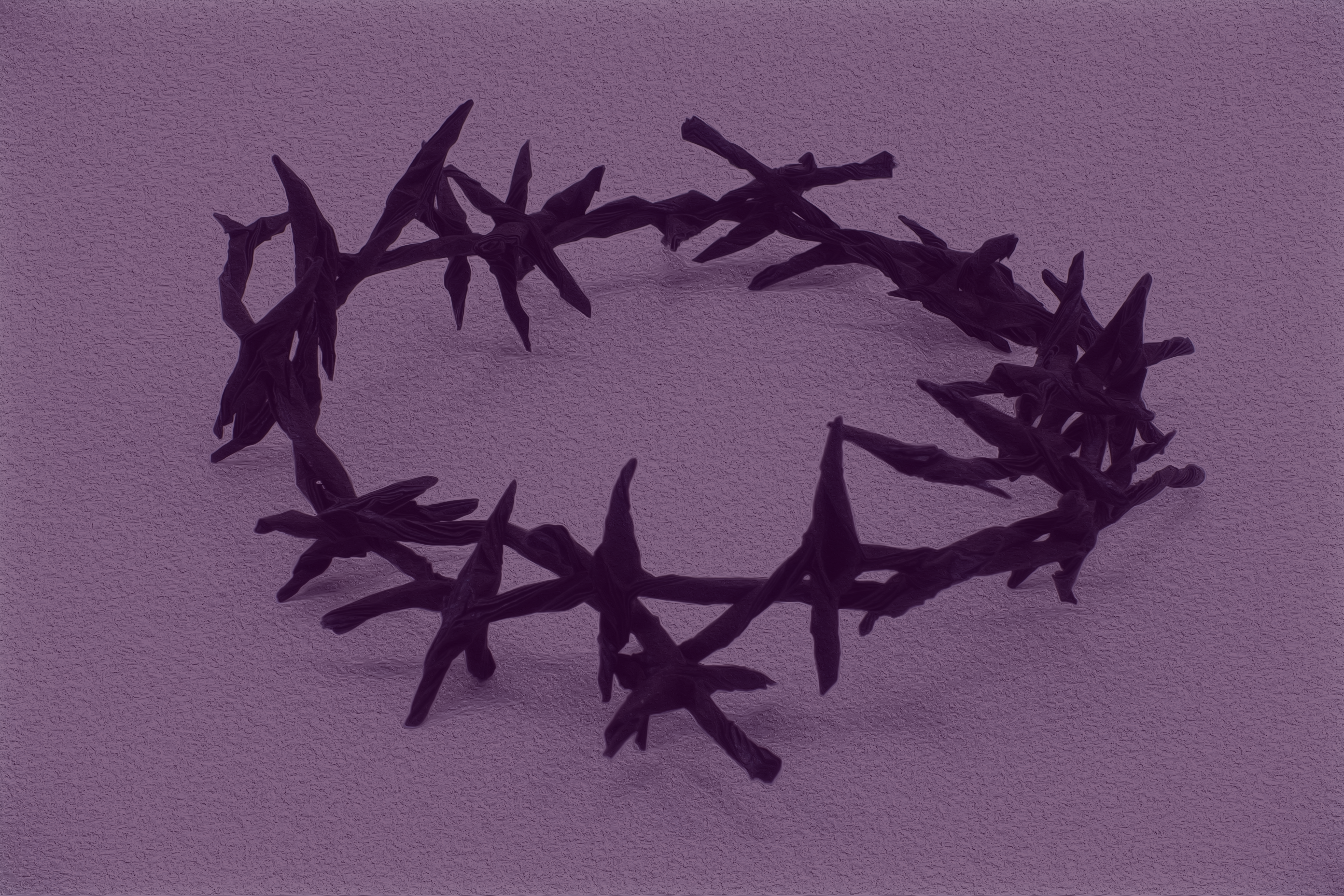 Thorn crown of Jesus in violet background