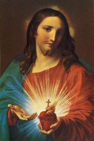 A painting of the Sacred Heart of Jesus by Pompeo Batoni