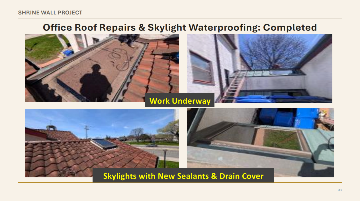 Phase 1 Update on Roof Repairs